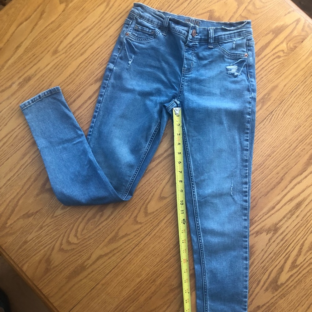 Justice size 16 mid-rise blue jean jeggings. PERFECT for school!